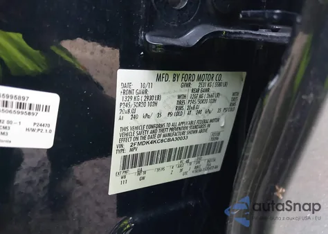 2012 Ford Edge Limited z USA, uszkodzony, nr VIN 2FMDK4KC8CBA30033